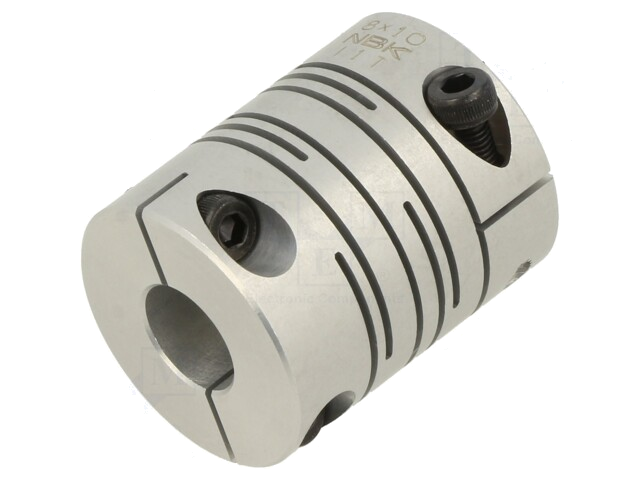 Koppeling; Ø: 25mm; Ø1: 8mm; Ø2: 10mm; aluminium Koppeling; Ø: 25mm; Ø1: 8mm; Ø2: 10mm; aluminium